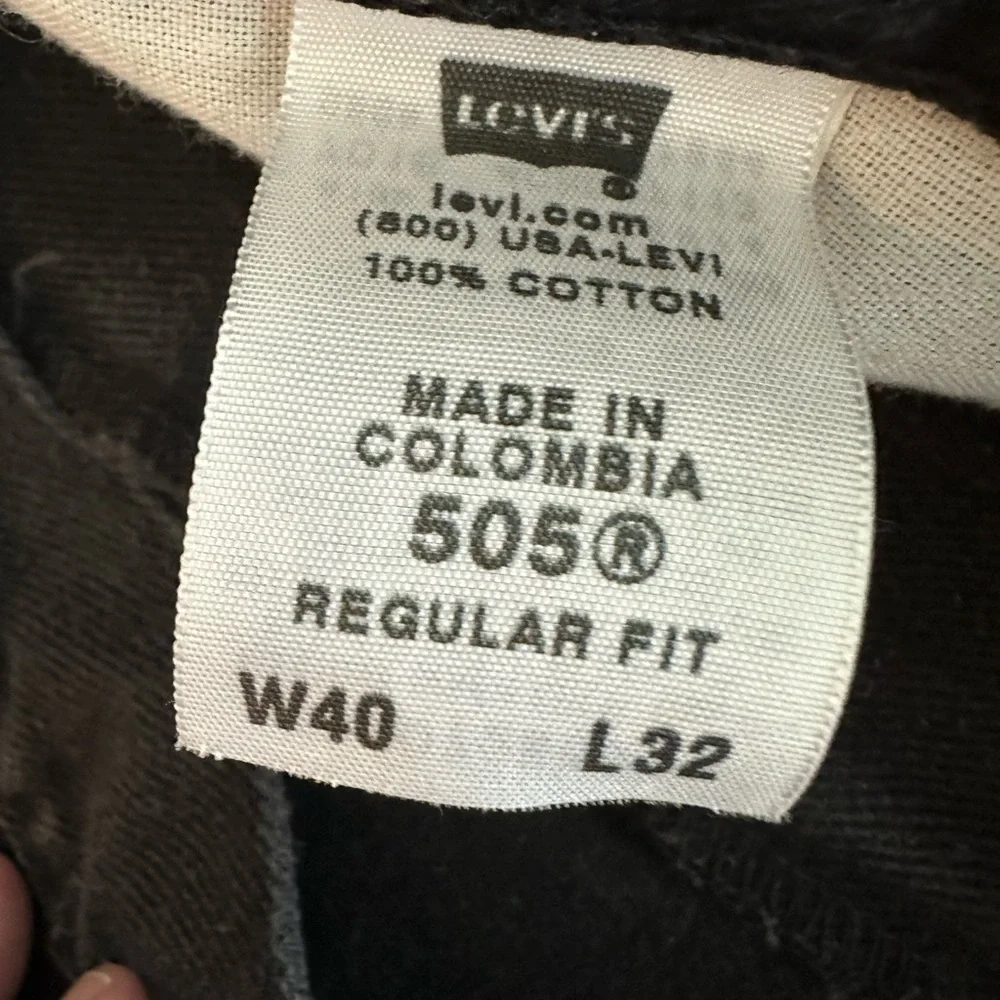 Levi's 505 Black Regular Fit Size 40x32 Gently Worn‎